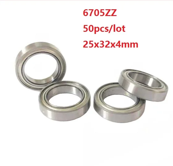 

50pcs/lot 6705ZZ 6705 ZZ 6705Z 25x32x4mm Thin Wall Double metal cover Deep Groove Ball Bearing 25*32*4mm