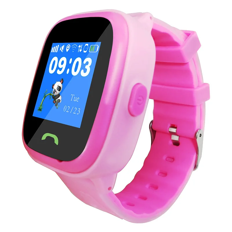 Waterproof GPS global watch phone positioning Boy Gril Wearable With Sim Card Kids Wrist Mobile phone App For Android IOS HOMTOM - Цвет: Pink