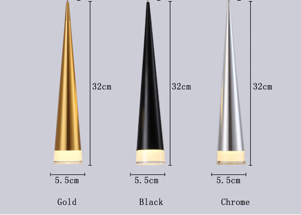 Простые светодиодные подвесные светильники AC85-265V 5 Вт Современные светодиодные конические подвесные лампы из алюминия ручное освещение Столовая бар ресторан лампа