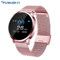 FUWUDIYI Q8 Bluetooth Смарт-часы из нержавеющей стали водонепроницаемые носимые устройства Smartwatch наручные часы для мужчин и женщин фитнес-трекер