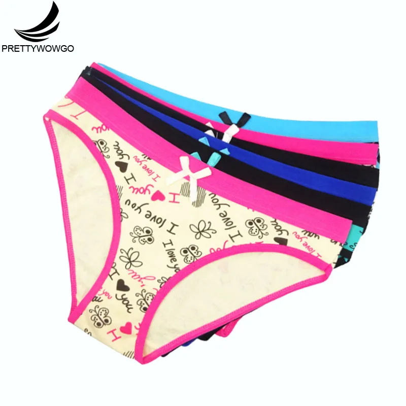 

Prettywowgo 6 pcs/lot Underwear Women 2019 New Arrival Floral Printed Cotton Women's Briefs Panties 9008