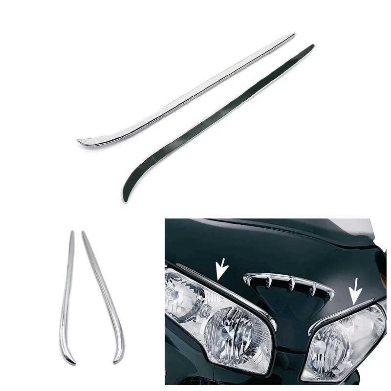 

For Honda Gold Wing GL1800 GL 1800 2001-2011 Motorcycle ABS 2x Chrome Fairing Eyebrows Trim