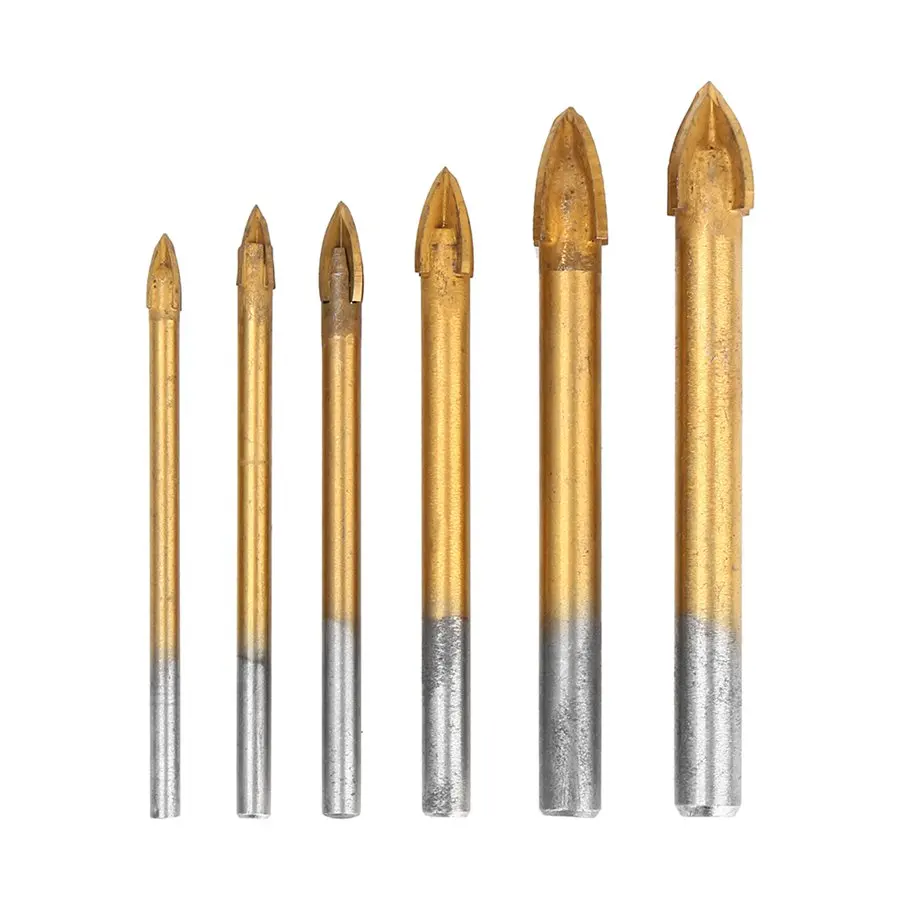 Carbide Glass Drill Bit Set Alloy Carbide Point with 4 Cutting Edges