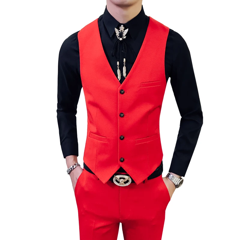 high quality mens Vest and Pant Asia size S XXXL men waistcoat pants