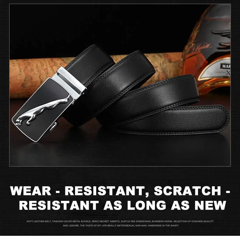 DOULILU Belts For Men Genuine Leather Cowskin Black Belt Automatic Buckle High Quality Business Male Men's Belts1 (11)
