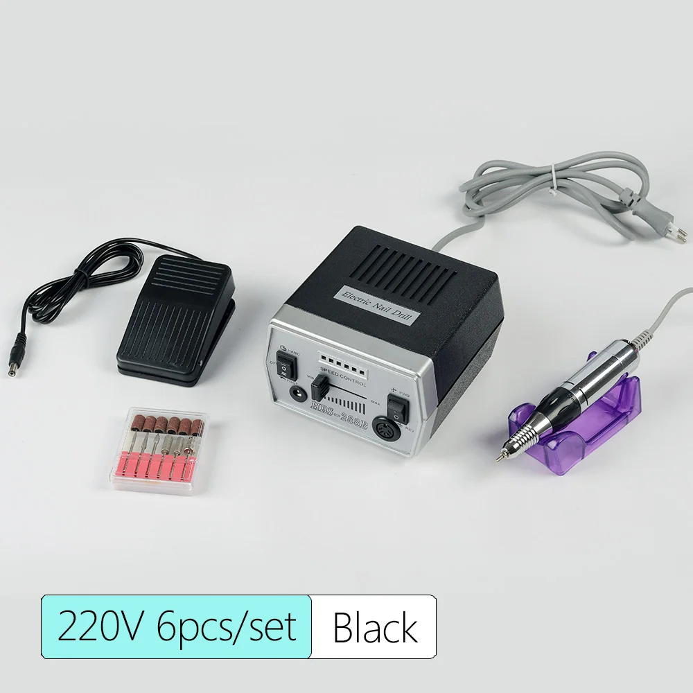Электрические сверла для ногтей Маникюрный аппарат фреза полировщик педикюр машина для удаления кутикулы пилки для ногтей доступ SAHBS-288 - Цвет: 220V Black