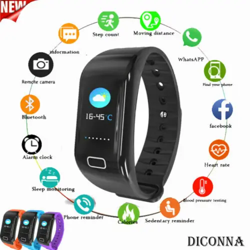 0.96 inch Color Screen Smart Wristband Bluetooth 4.0 Watch Passometer Call Reminder For IOS Android Sports Bracelet 4D10 | Электроника
