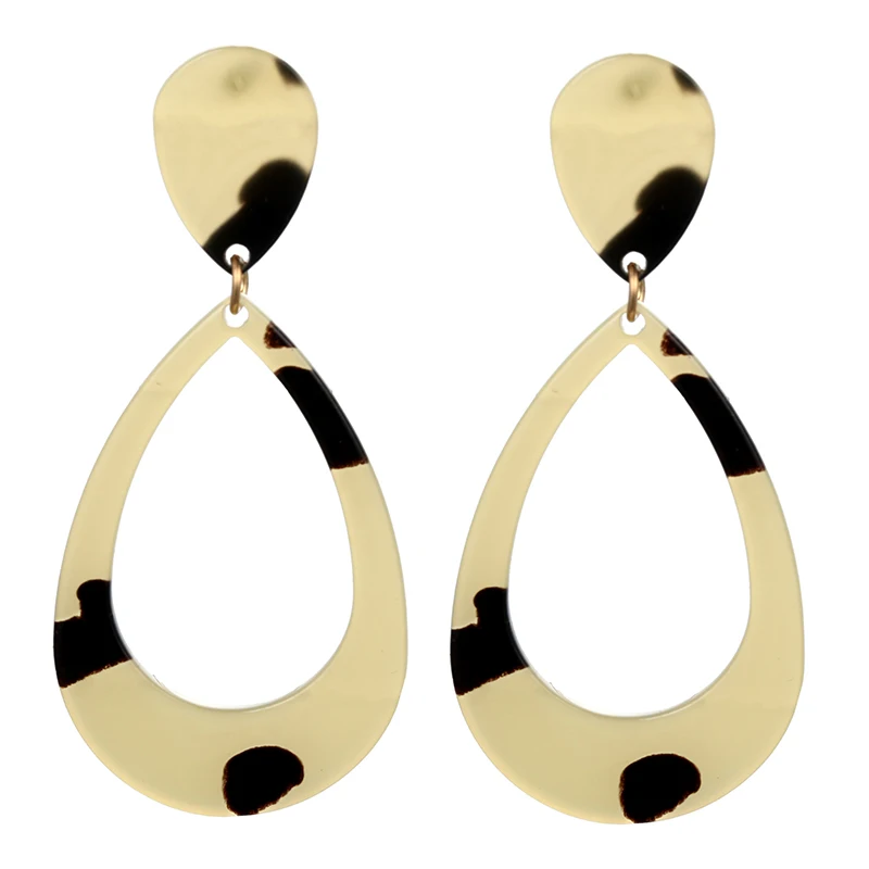 

2019 Korea Geometric Vintage Acrylic Summer Earrings Fashion Handmade Water Drop Colorful Dangling Earrings for Women Oorbellen