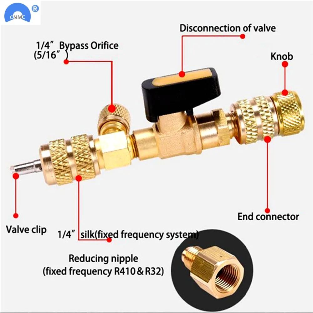 Valve Core Remover 1//4/" 5//16/" Port for R22 R410 HVAC Installer Remover Tool HL