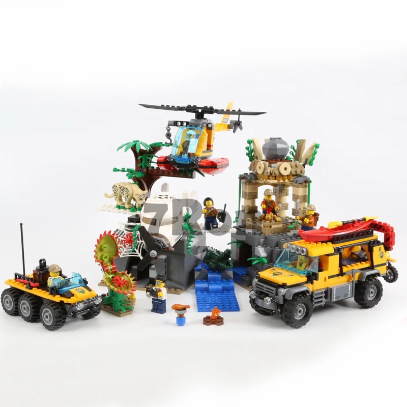 

02061 870pcs Jungle Exploration Site Compatible with Lego City 60161 Figure Model building kit blocks Bricks toys for hobbies