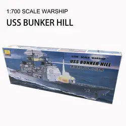 30 см военный корабль CG-52 USS BUNKER HILL Cruiser Пластик сборки модель Электрический игрушка XC80912