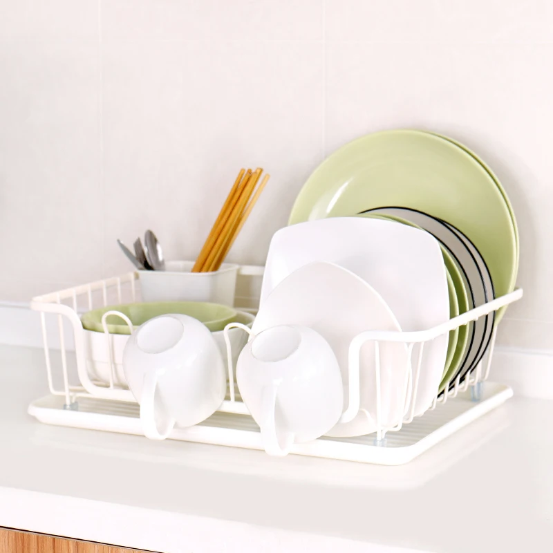 0% белая кованая сушилка для посуды полка Kithen Органайзер Посуда Столовые приборы стеллаж для хранения одной сушилка для посуды со слоем