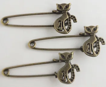 

2017-Uique bronze fox shape brooches 50mm wholeasle BU#4652