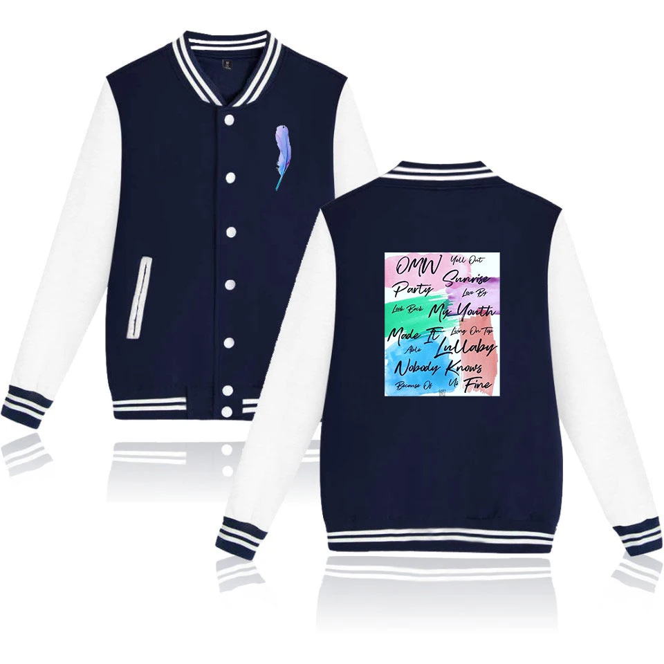 Greatest  LUCKYFRIDAYF GOT7 PRESENT YOU 2019 Baseball Jackets Pop Collage Style Long Sleeve Baseball Jackets 