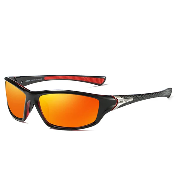 DUBERY, дизайн, спортивный стиль, поляризационные солнцезащитные очки для мужчин, для вождения, солнцезащитные очки, мужские, анти-УФ, летние очки для путешествия, оттенки XH94 - Цвет линз: C2 Black Frame Red