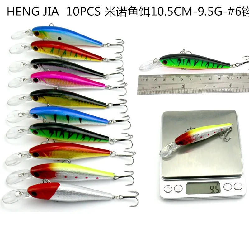 Bass Fishing Lure Kits Hard Artificial Lure Minnow Set Blade Fish Bait  Cheap Tackle + Led Light