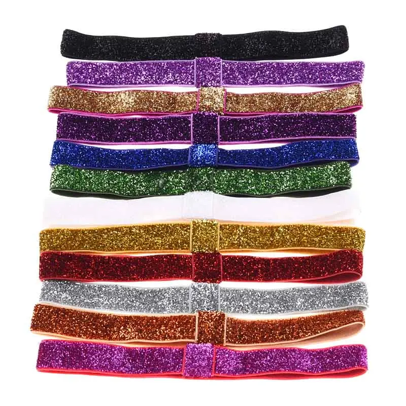 50PCS Glitter Headband Sequine Headband Elastic Hair band Vintage