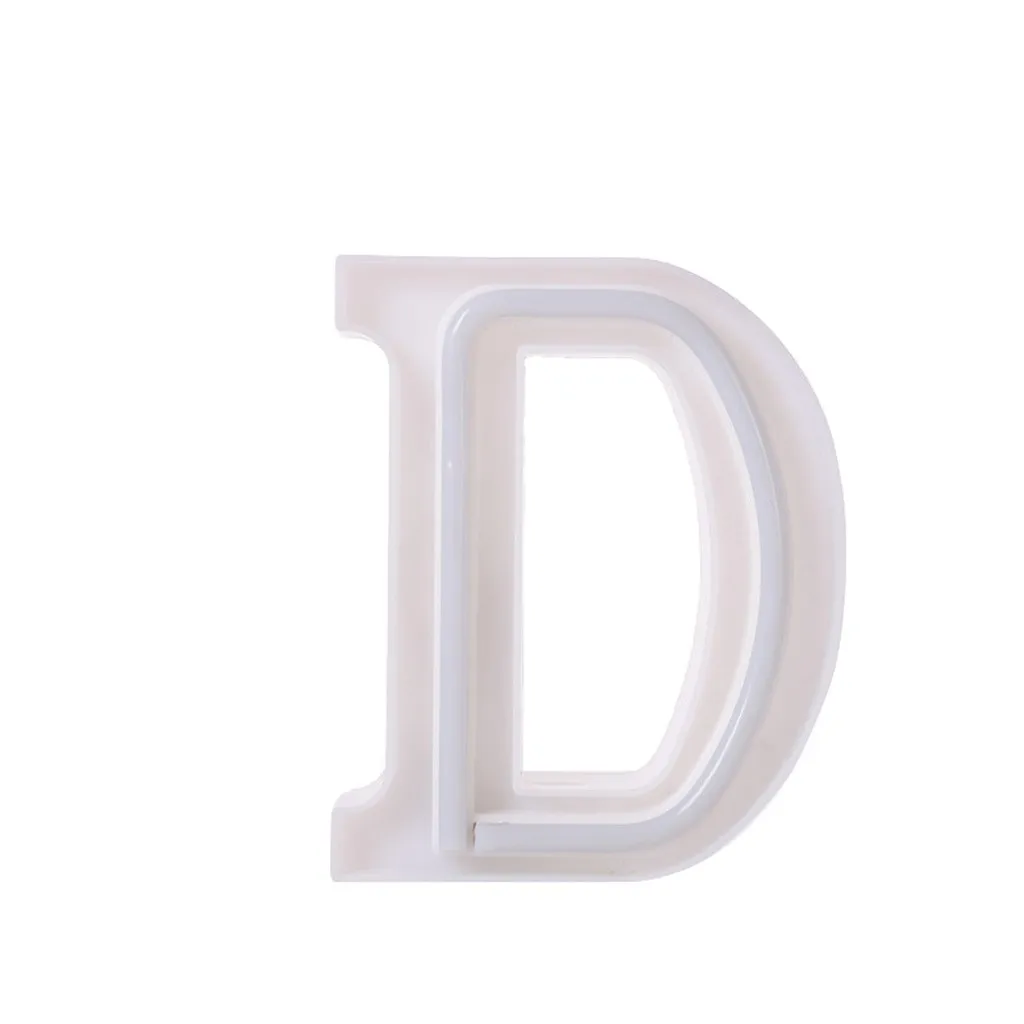 LED USB Letter Lights Light Up White Plastic Letters Standing Hanging A-Z symbol decorative letters holiday led night lights