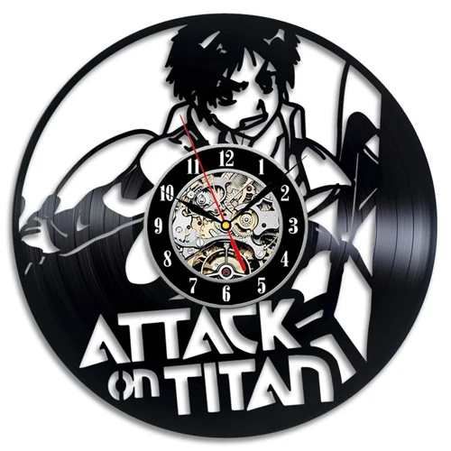 Attack on Titan Wall Clock Levi Gift Vinyl Vintage Decor Home Room 12