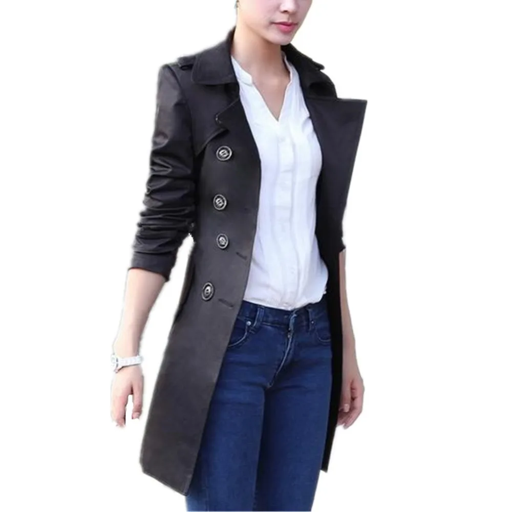 Lisa Colly весна осень черный хаки Пальто Верхняя одежда новые модные женские деловые пальто женское двубортное пальто Тренч