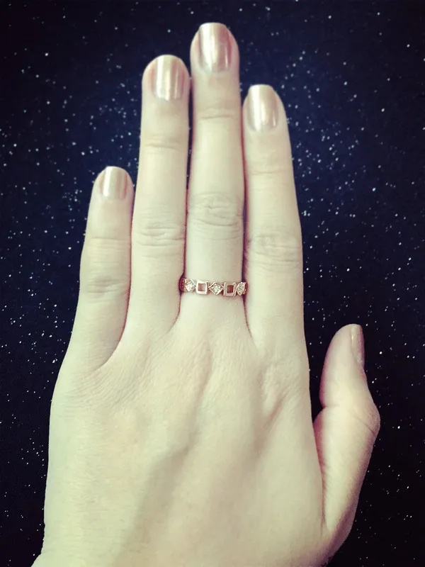 Кольцо с австрийскими кристаллами цвета розового золота|ring rose gold|crystal ringring |