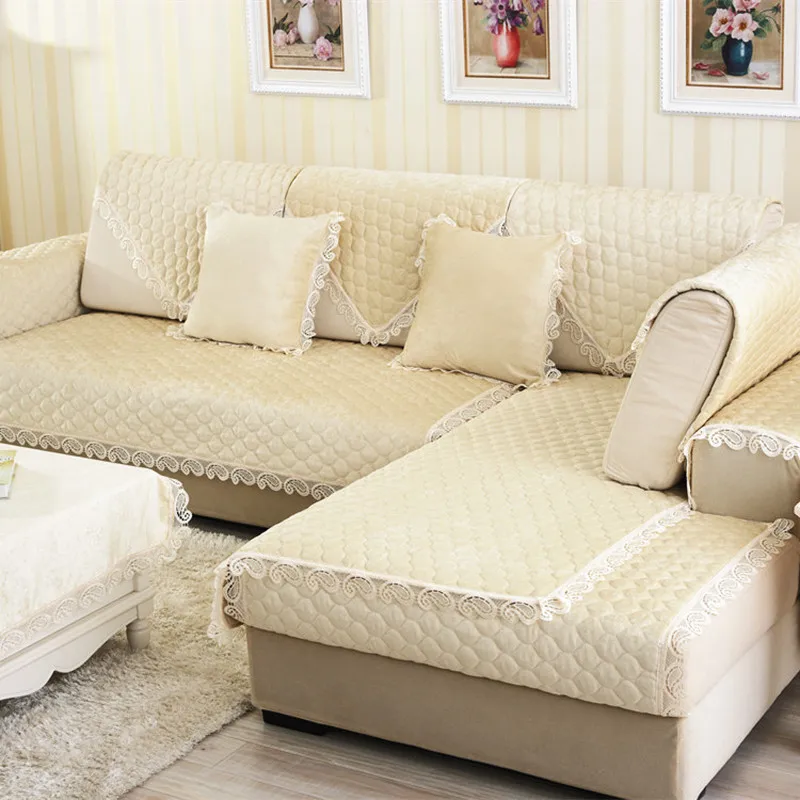 

European style Four seasons sofa cover Anti-skid Quilted chenille General Plush towel sofa cover modern slipcover free shipping