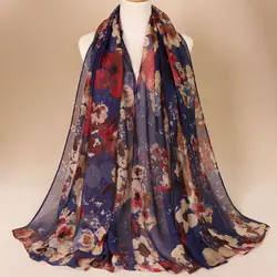 Laven дамы printe цветочные шарфы вискоза цветок платки мусульманин хиджаб обертывания шарф оголовье летние длинные шарфы обруча 180*85 см