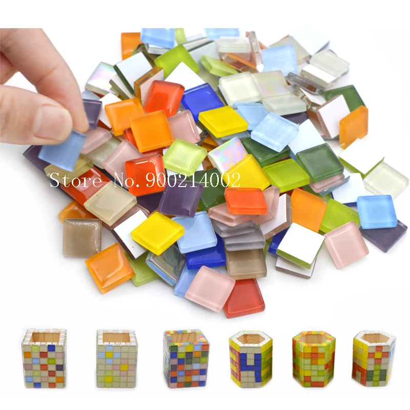 

New arrival 100pcs/bag 1.5*1.5* 0.4cm Creative colored gemstone glass crystal mosaic DIY particles