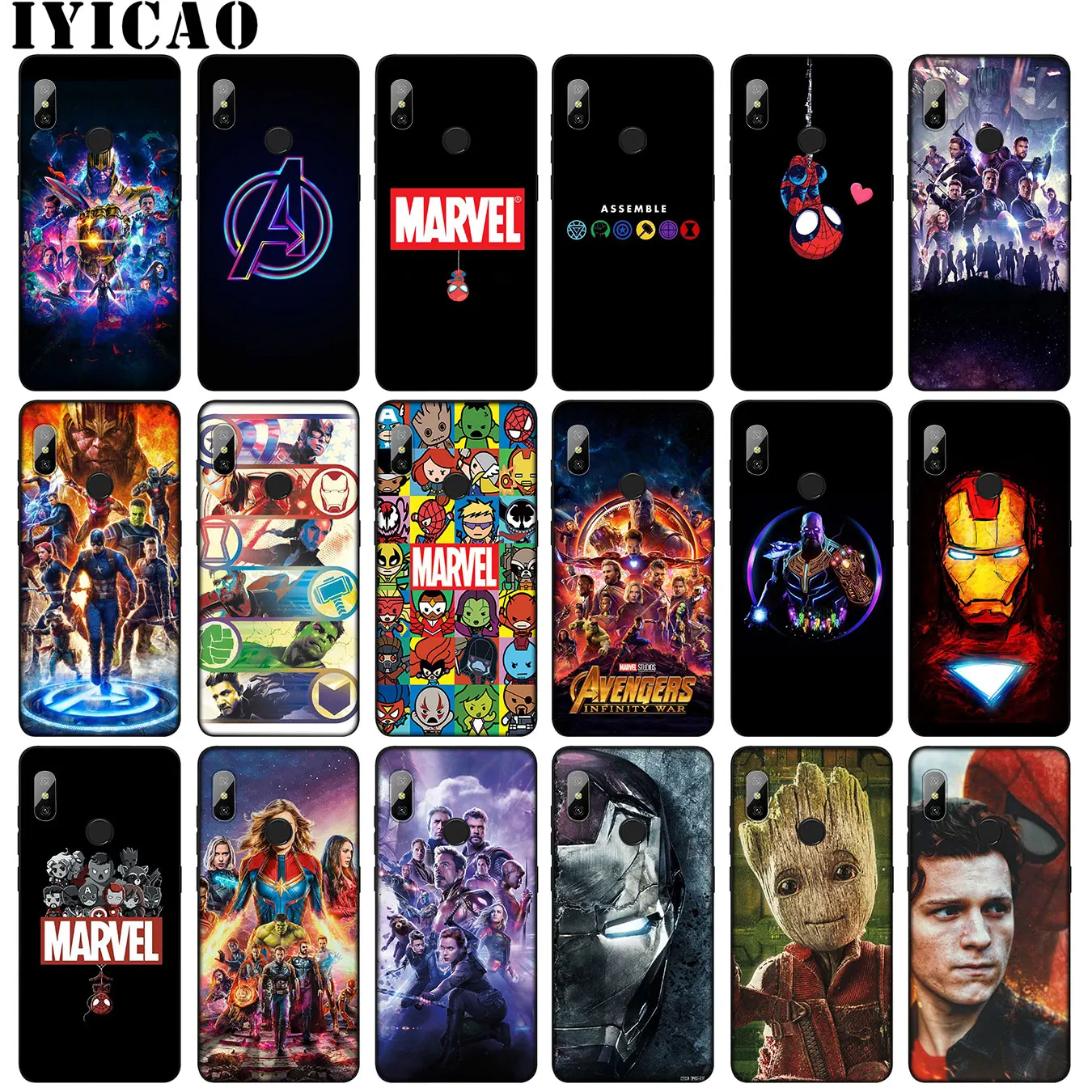 

Avengers Endgame Marvel Spider Iron Man Thanos Soft Phone Case for Xiaomi Redmi K20 7A 6A Note 8 7 5 6 Pro Tom Holland Cover