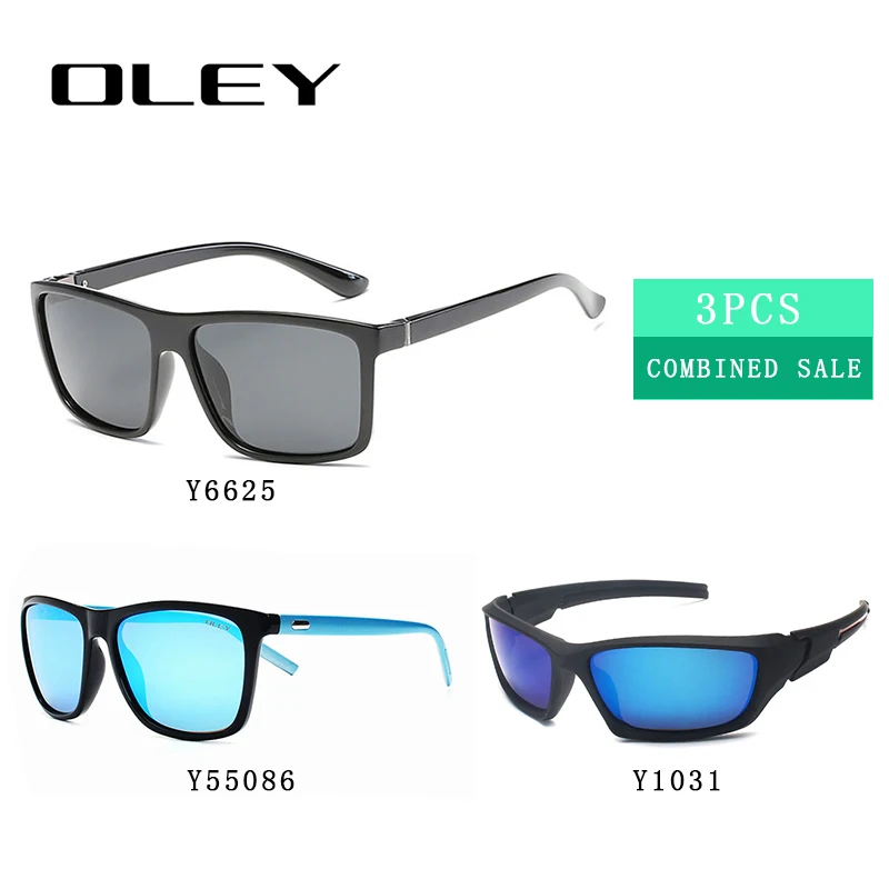 3 шт комбинированные продажи OLEY высокое качество поляризованные мужские солнцезащитные очки популярные комбо для