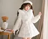 Princess sweet lolita parkas Candy rain winter Japanese Sweet Princess lace fox fur coat Middle and long slim down C22CD7218 ► Photo 1/6