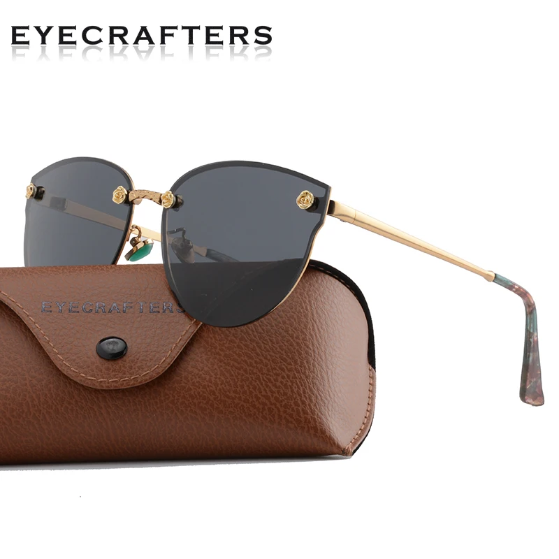 Роскошные брендовые дизайнерские женские поляризованные солнцезащитные очки Женские Ретро Винтажные Солнцезащитные очки кошачий глаз модные черные светоотражающие очки Oculos