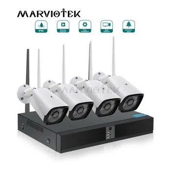 

4ch Wireless Security Camera System 2MP Indoor/Outdoor CCTV camera System IR 4x1080P IP Camera WiFi NVR kit 4 cameras Onvif DVR