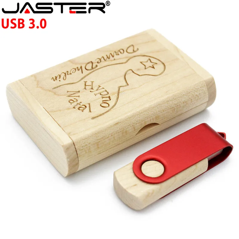 JASTER Usb 3 0 деревянная палка + металлический поворотный зажим costom логотип 4 64 Гб флэш