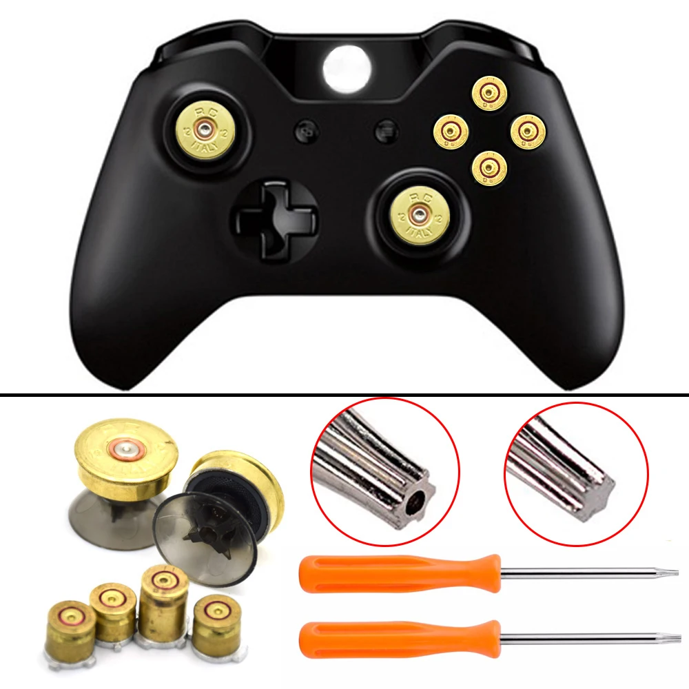 

6 in 1 Bullet Thumbsticks and ABXY Buttons for Xbox one Controller / Xbox ONE Elite Controller Set Mod Kits free screwdriver