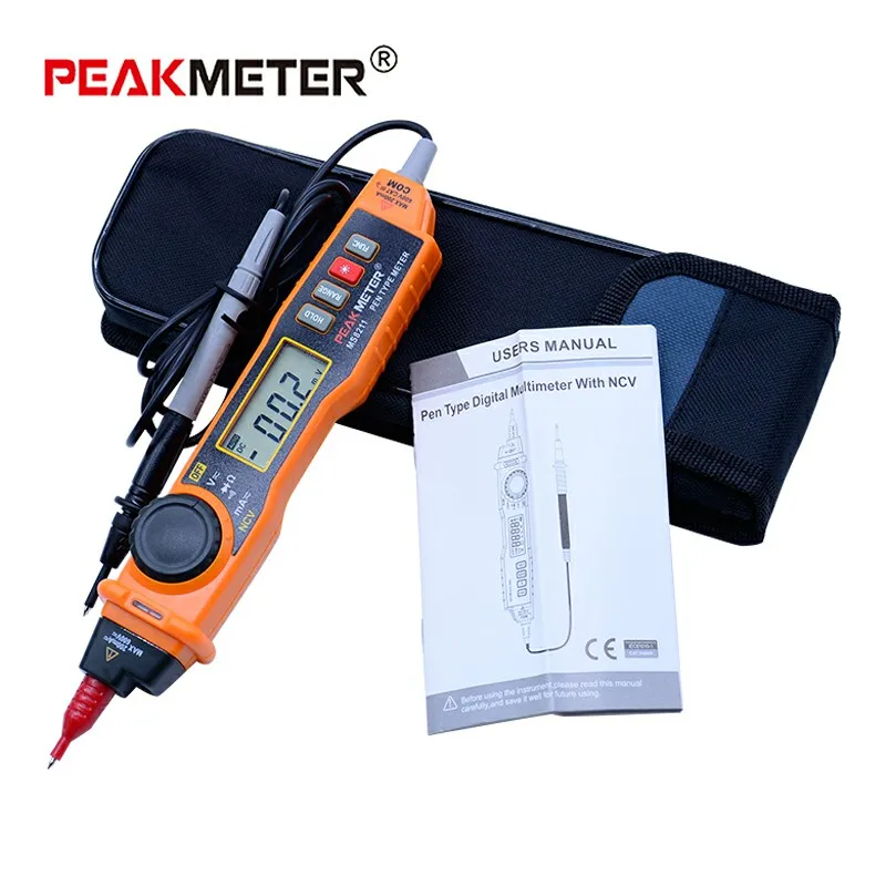 Цифровой мультиметр с зонд acv/dcv электрический ручной тестер Multi Тестер портативный multimetro MS8211 peakmeter - Цвет: Pen type multimeter