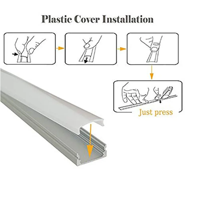 3 шт. в упаковке, 1 метр, 9x17 мм, u-образный светодиодный алюминиевый канал, система крышки, концевые колпачки, крепежные зажимы, алюминиевый профиль, Светодиодная лента, светильник, Installa