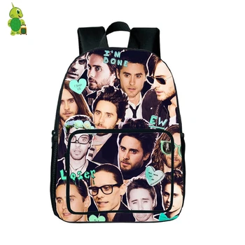 

Punk Star Jared Leto 30STM Overlay Printed Backpack School Bags for Teenagers Boys Girls Daily Backpack Travel Shoulder Bags