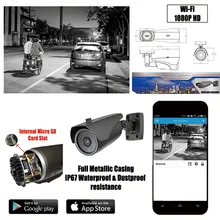 Wifi Outdoor IP camera 1080P Waterproof 2.0MP Wireless Security Camera Metallic Bullet Casing with Standalone AP Hotspot Feature
