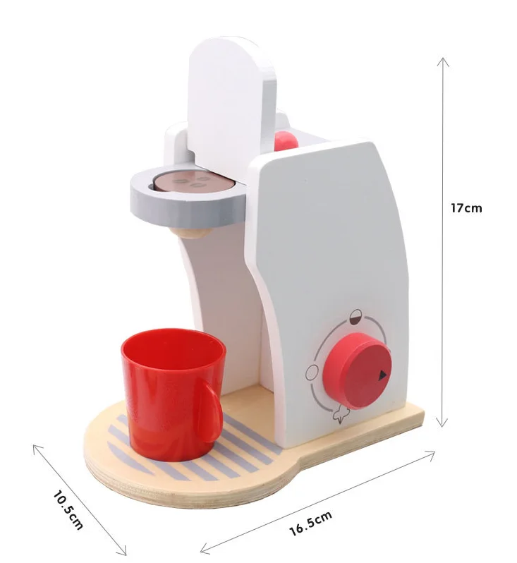 Wooden Play house Kitchen tool Coffee machine Role play DIY Making coffee toys for children tea set Interactive kids toy gift