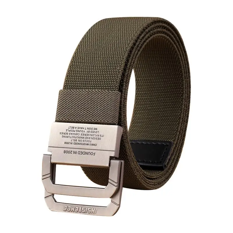Army Green Модные Для мужчин нейлон Регулируемый эластичный ремень на талию стратегические пояс с двойная алюминиевая ремка для телефона с пряжкой из металлического сплава под заказ для тренировок на открытом воздухе - Цвет: Army Green