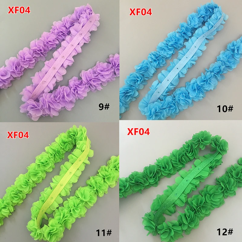 26 flower 14 color 3D Chiffon Flowers DIY 5cm Width lace trim lace ribbon decoration clothes accessories XF04