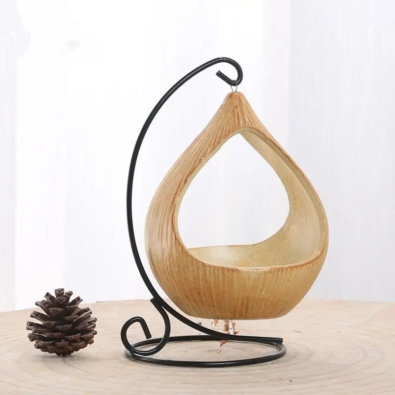 

Steel Holder Hanging Pottery Bird Nest Straw Breeding Nest Pet Home Decor