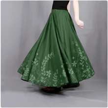 Женский Национальный Стиль винтажная Повседневная Цветочная хлопковая и льняная длинная юбка/женские макси юбки