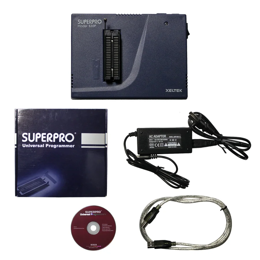 

Original Xeltek Superpro 610P with 13pcs Adapters Universal IC Chip Programmer +13pcs Burn Block IC Socket Adapter DHL Free