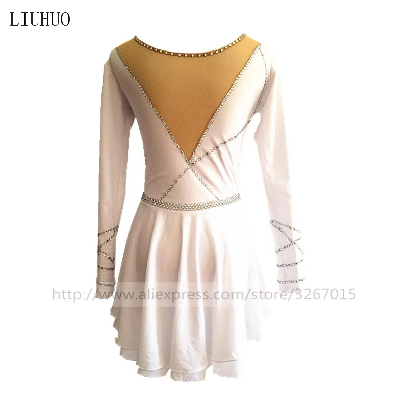 High-end customization Figure Skating Dress Women's Girls' Ice Skating Dress Pure white high elastic spandex fabric Handmade