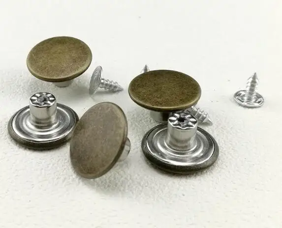 17mm Jeans Buttons Studs Bronze DIY Denim Jacket Shirt Coats with Pins Hammer On