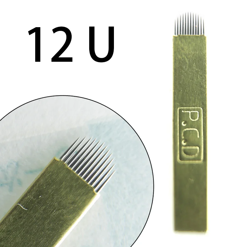 500 шт. PCD 12 штифтов Lamina Nano Blade Premium Hard 0 25 мм Перманентный макияж микроблейдинг игла