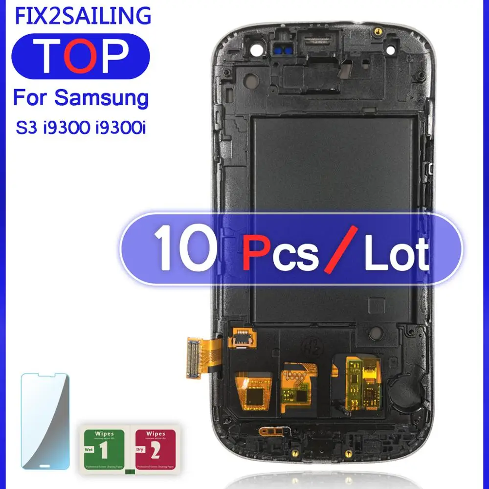10 шт. ЖК-дисплей S3 для Samsung Galaxy i9300 супер 100% протестированный сенсорный экран