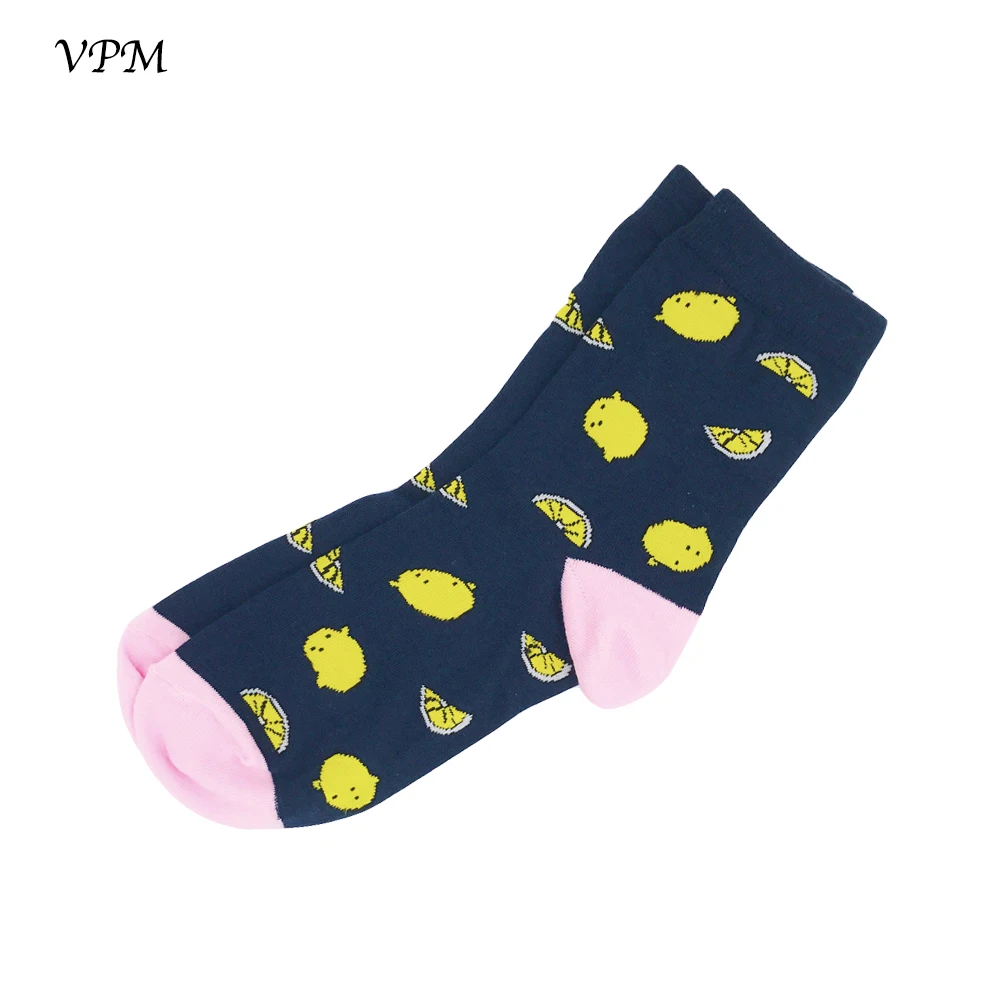 VPM, женские носки, цветные, Мультяшные, милые, еда, молоко, фрукты, животные, милые, забавные носки - Цвет: C294